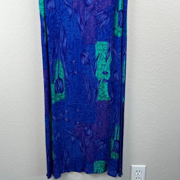 Drapers & Damons Blue Multi Crinkle Floral Sleeveless Midi Shift Dress Plus 14W - Picture 6 of 13